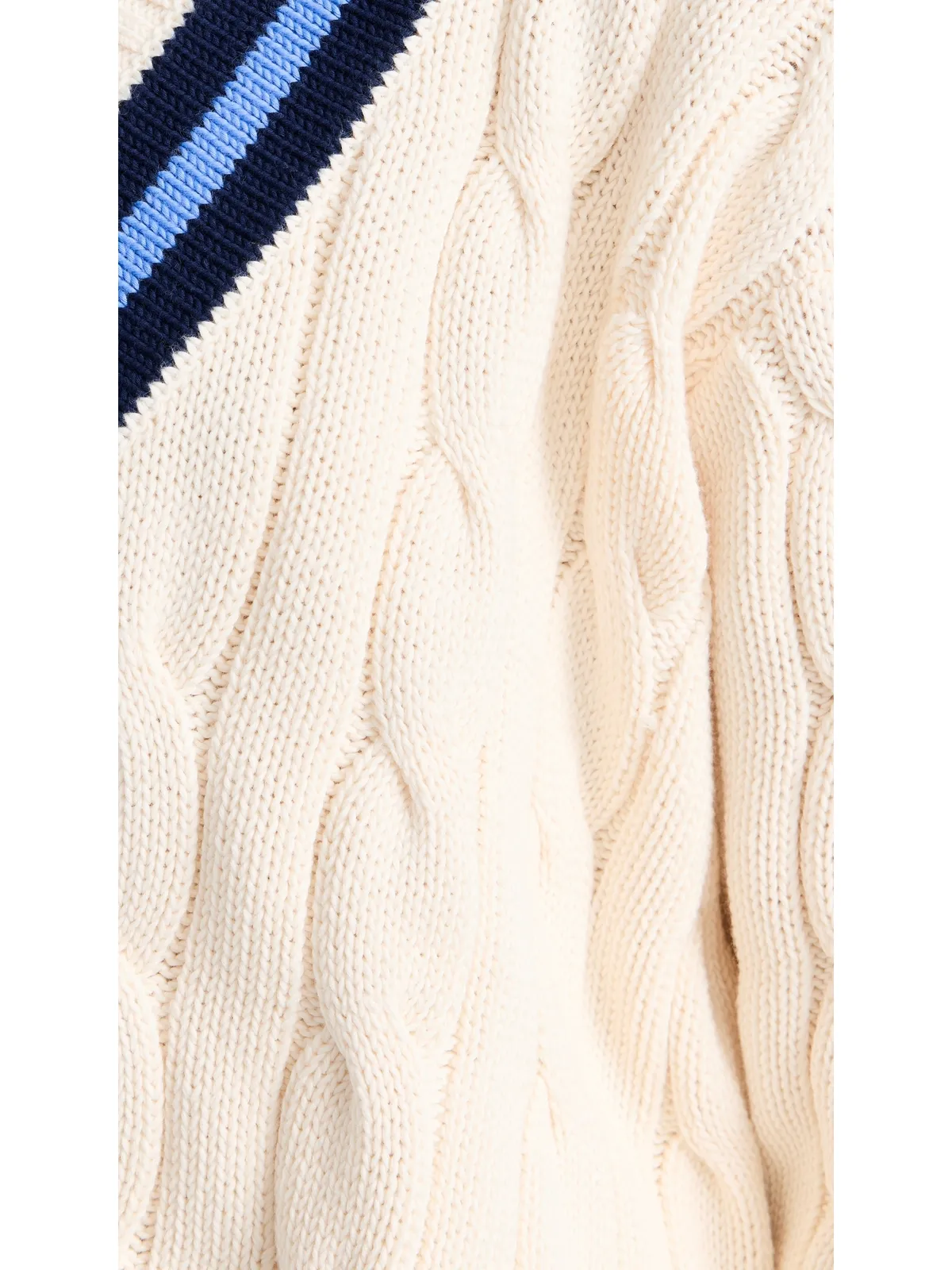 Polo Ralph Lauren ケーブルニット コットン クリケットセーター クリーム色 M - 画像6