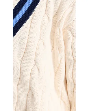 Polo Ralph Lauren ケーブルニット コットン クリケットセーター クリーム色 M - サムネイル6