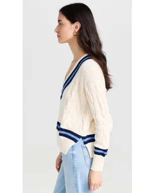 Polo Ralph Lauren ケーブルニット コットン クリケットセーター クリーム色 M - サムネイル4