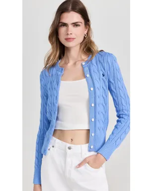 Polo Ralph Lauren コットン ケーブル ロングスリーブ カーディガン 新品 リッチフィールド ブルー M - サムネイル2
