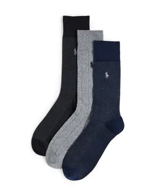 Polo Ralph Lauren クラシックパターン ドレスソックス 3枚パック - サムネイル1