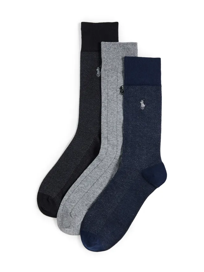 Polo Ralph Lauren Polo Ralph Lauren クラシックパターン ドレスソックス 3枚パックの商品画像