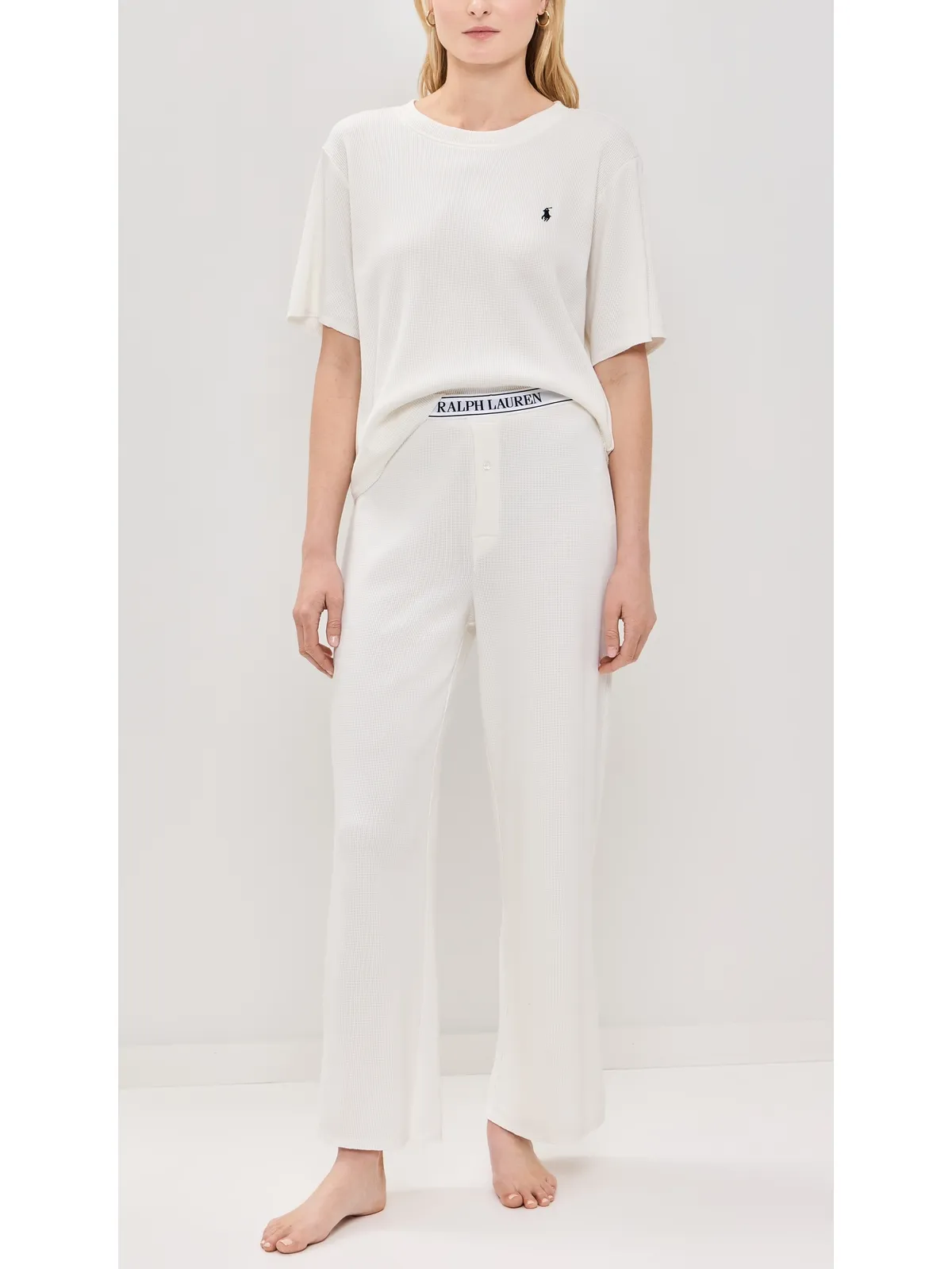 Polo Ralph Lauren ワッフルニット パジャマセット エクリュ - 画像2