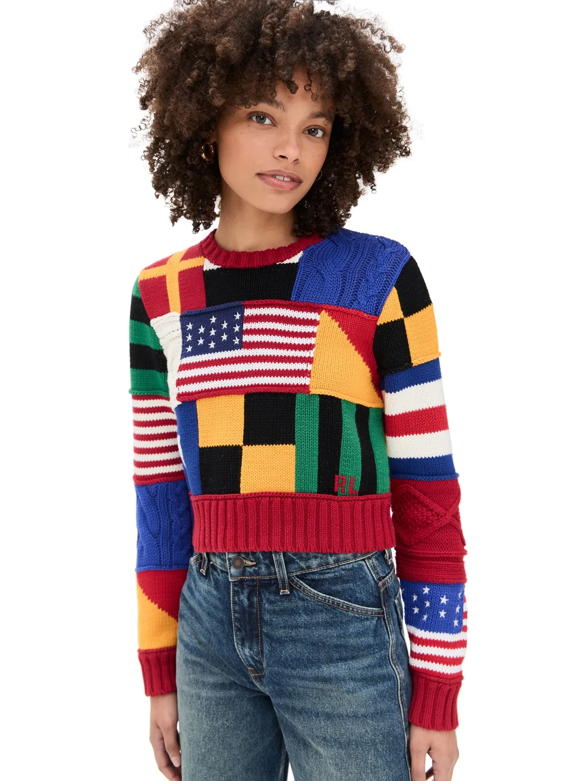 Polo Ralph Lauren コットン旗柄プルオーバーセーター - 画像1