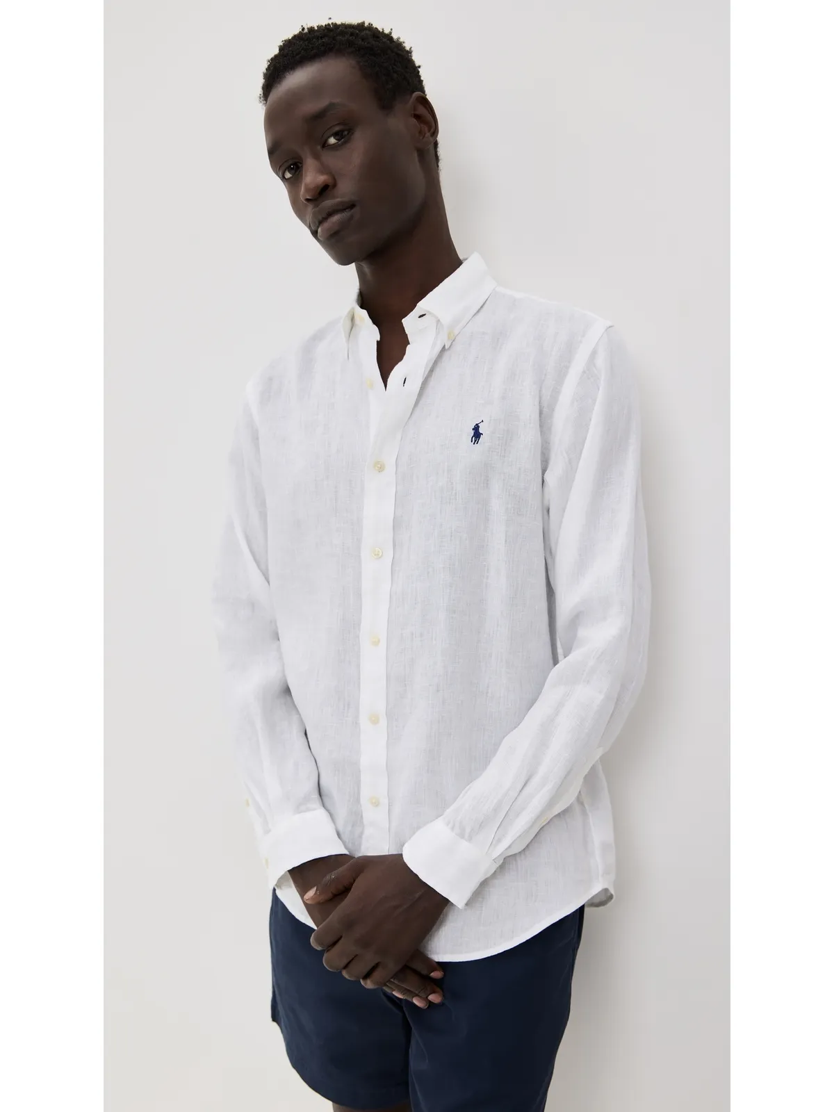 Polo Ralph Lauren ロングスリーブリネンシャツ セラミックホワイト M - 画像2