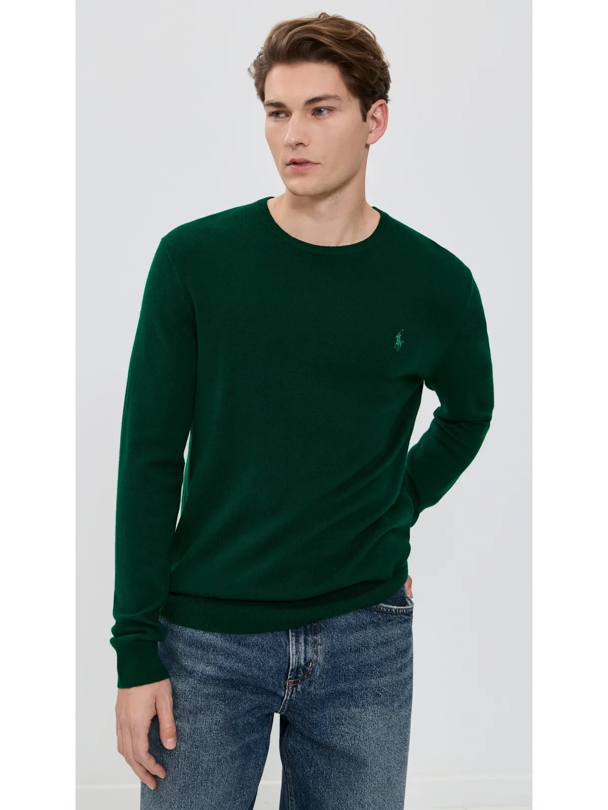 Polo Ralph Lauren オリジナルレーベル ラグジュアリーメリノ クルーネックセーター モスアゲート - 画像2
