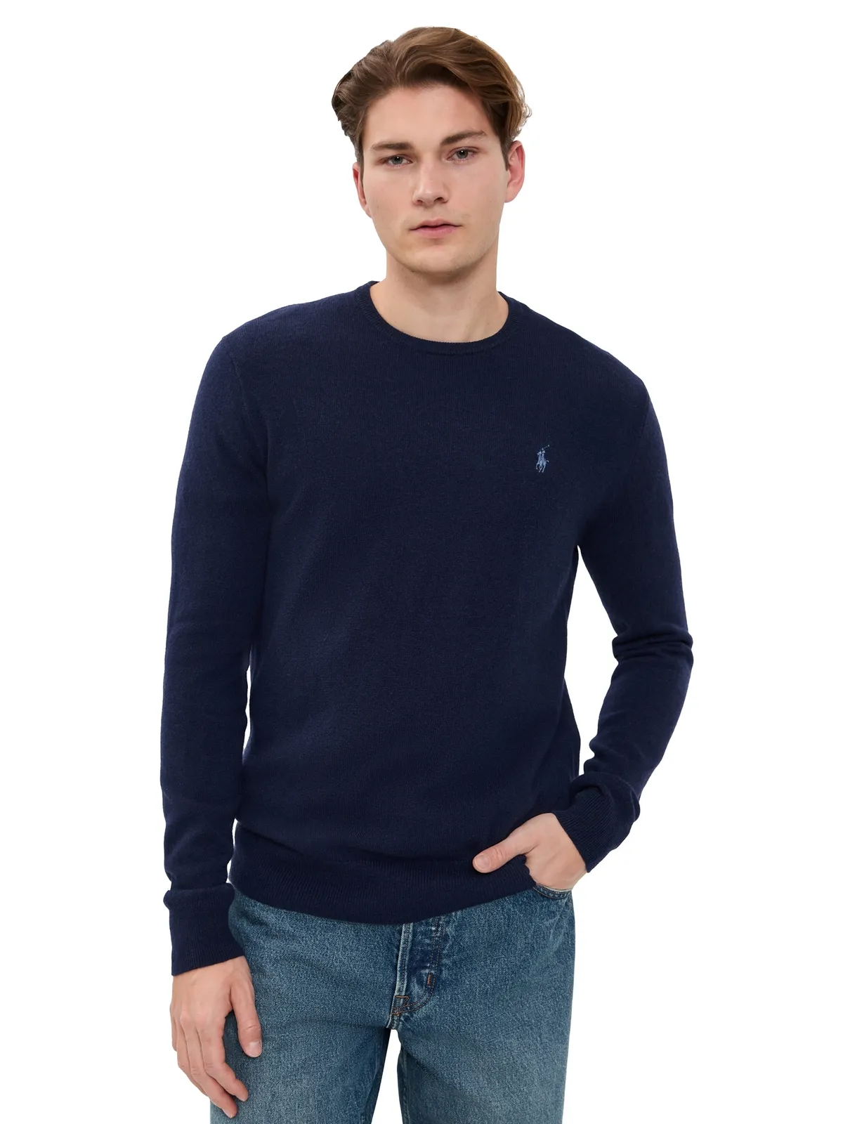 Polo Ralph Lauren オリジナルラベル ラックスメリノ クルーネックセーター ハンター ネイビー - 画像1
