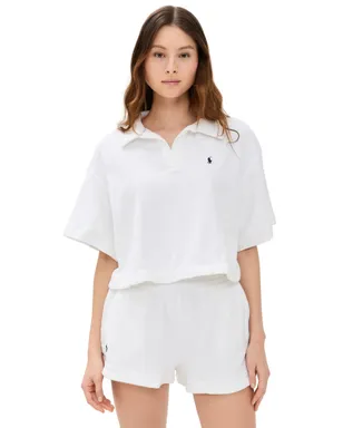 Polo Ralph Lauren テリー素材のカラーシャツとショーツ セット ホワイト - サムネイル1