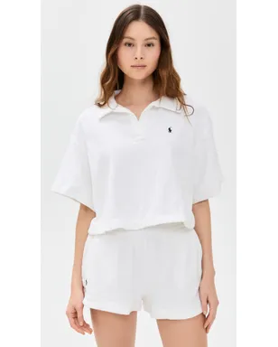 Polo Ralph Lauren テリー素材のカラーシャツとショーツ セット ホワイト - サムネイル3