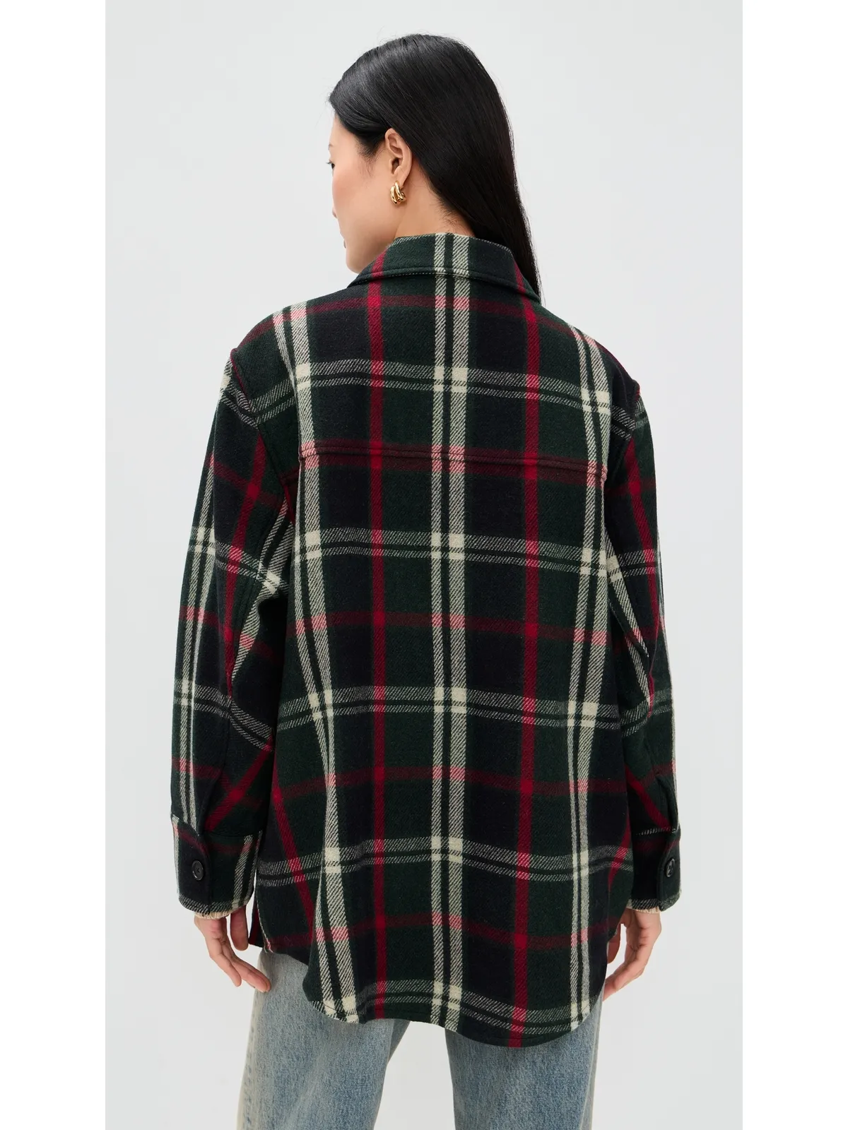 Polo Ralph Lauren ウール織り 長袖 襟付き スポーツシャツ グリーン/ブルー/レッド系マルチ - 画像4