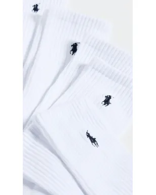 Polo Ralph Lauren パフォーマンス クルー ソックス 6パック ホワイト 10-13 - サムネイル3