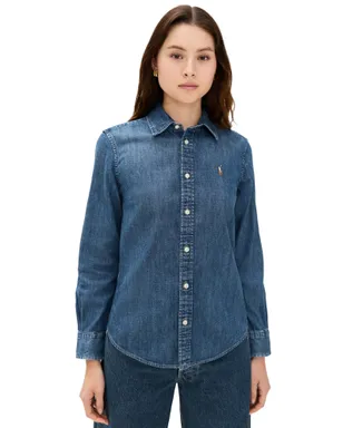 Polo Ralph Lauren デニム長袖ボタンダウン ブルー - サムネイル1