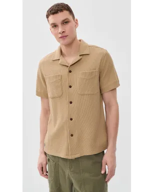 Polo Ralph Lauren コットンリネン ワッフルニット アンディ・キャンプシャツ コースタルベージュ - サムネイル2