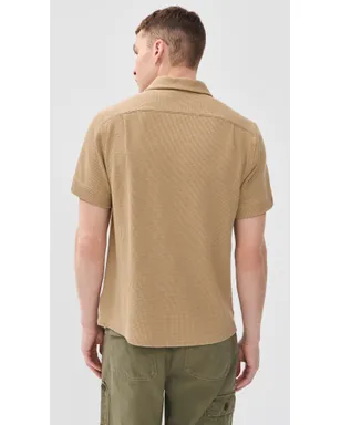 Polo Ralph Lauren コットンリネン ワッフルニット アンディ・キャンプシャツ コースタルベージュ - サムネイル3
