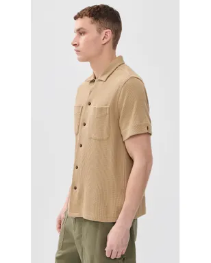 Polo Ralph Lauren コットンリネン ワッフルニット アンディ・キャンプシャツ コースタルベージュ - サムネイル4