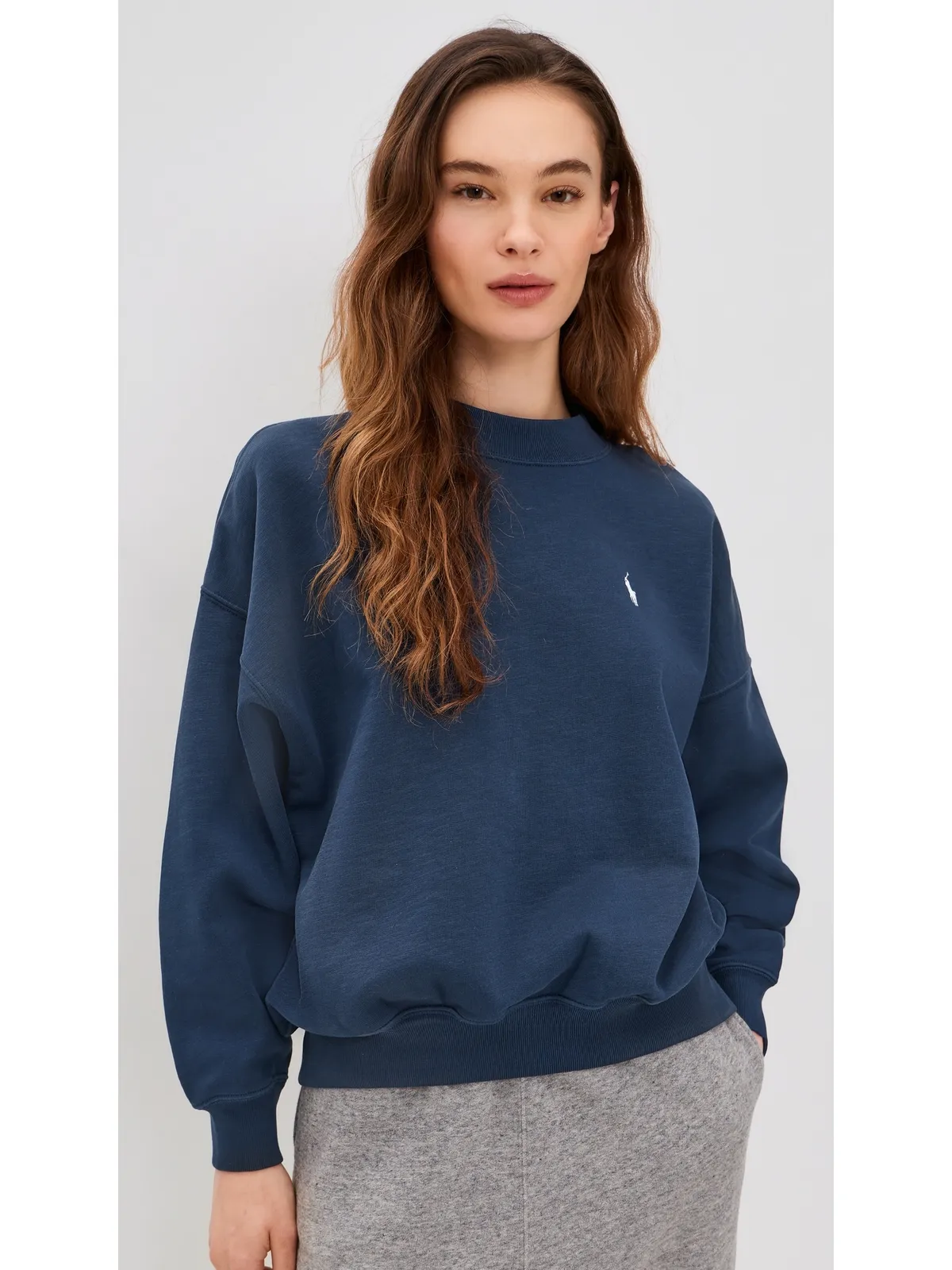 Polo Ralph Lauren ヴィンテージ フリースニット ロングスリーブ クルーネック Newport Navy - 画像2