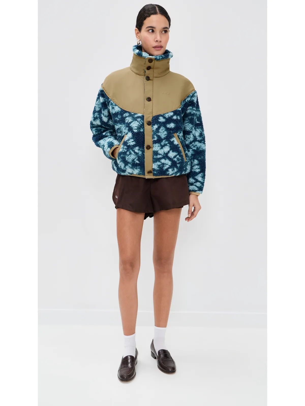 Polo Ralph Lauren ジャカードニット ロングスリーブ ファネルネック ジャケット タイダイ柄 - 画像5