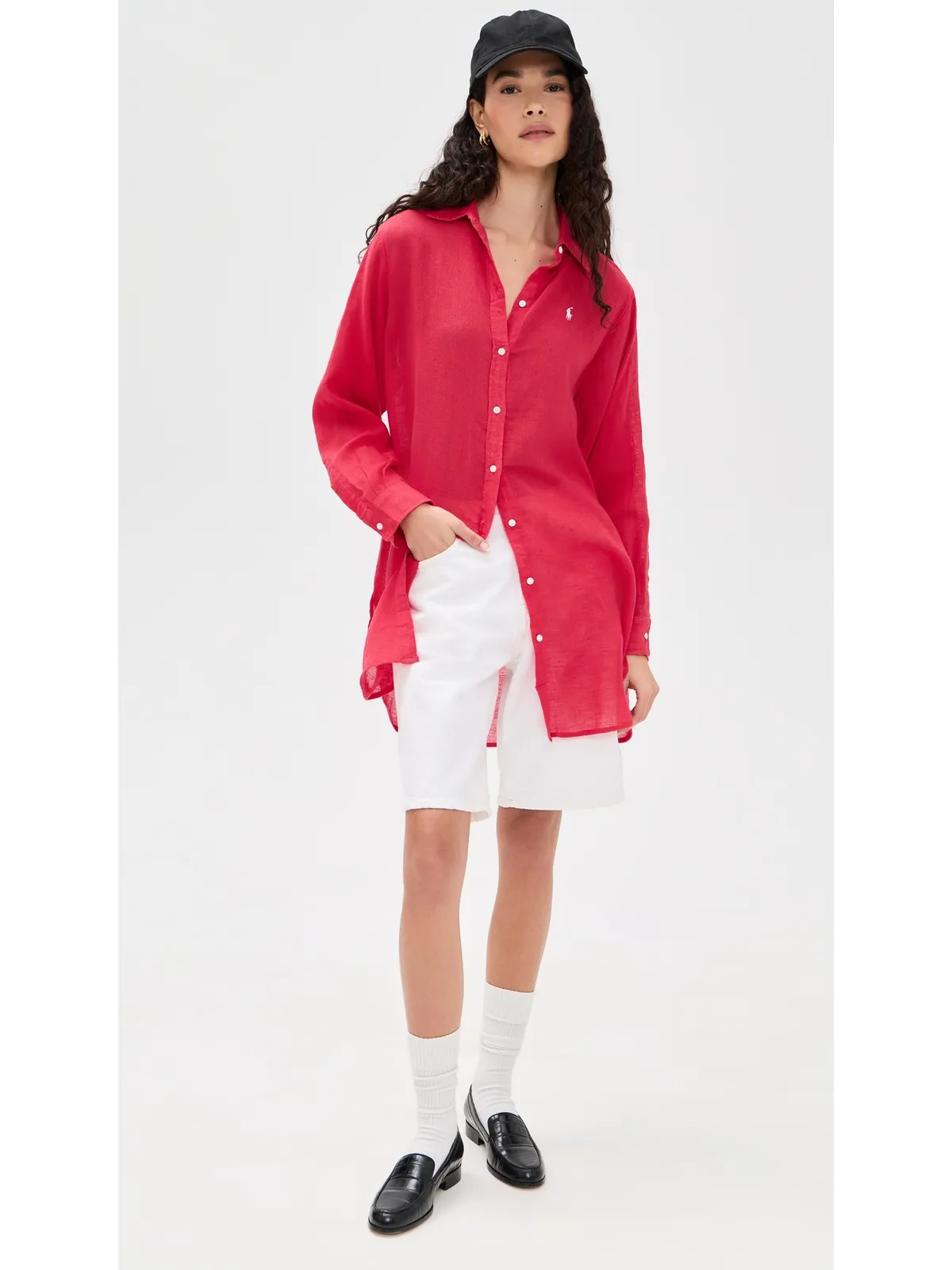 Polo Ralph Lauren ボーイフレンドシャツ Cruise Red - 画像2