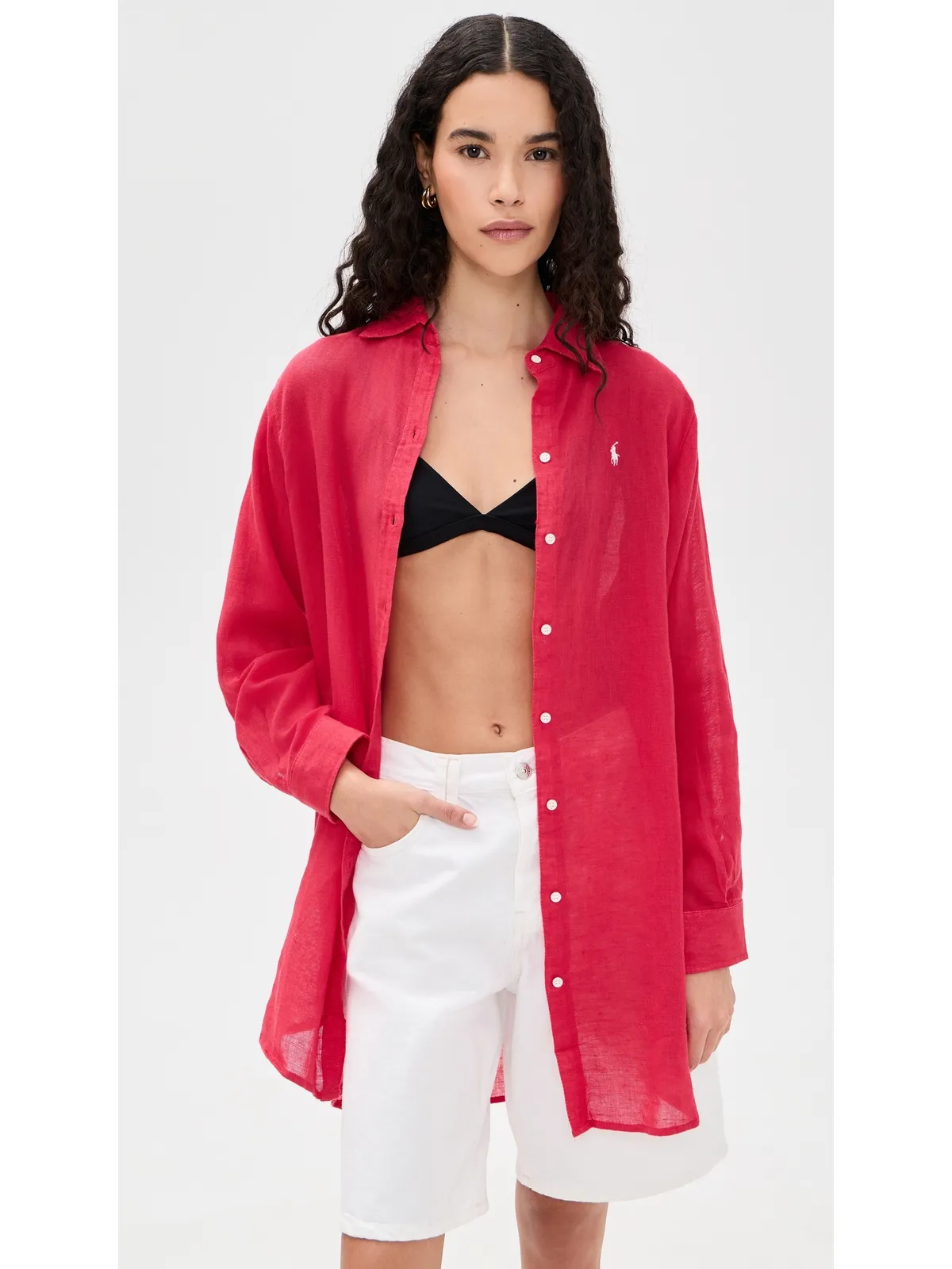 Polo Ralph Lauren ボーイフレンドシャツ Cruise Red - 画像3