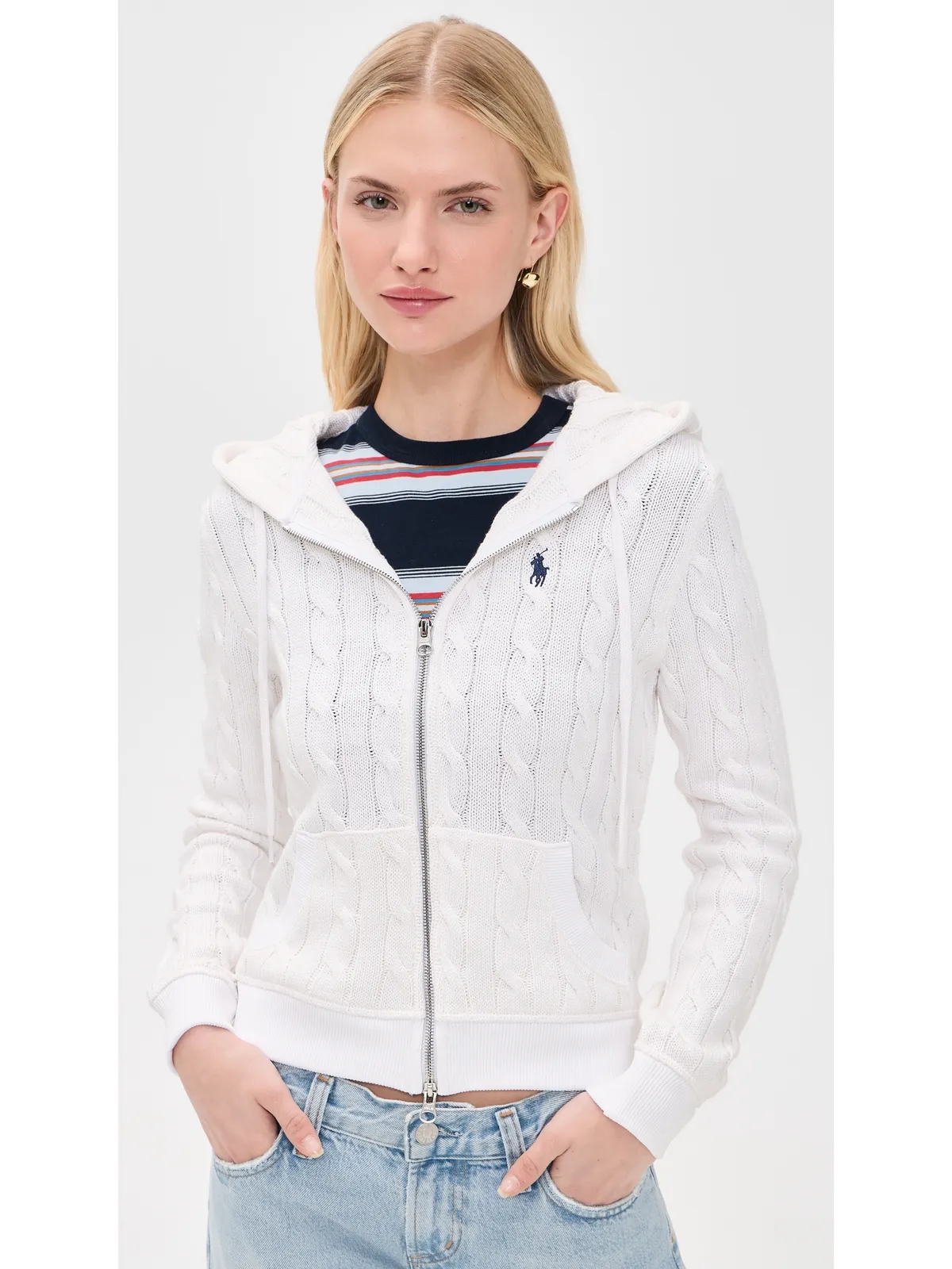Polo Ralph Lauren コットン ケーブルニット フーディ - 画像2