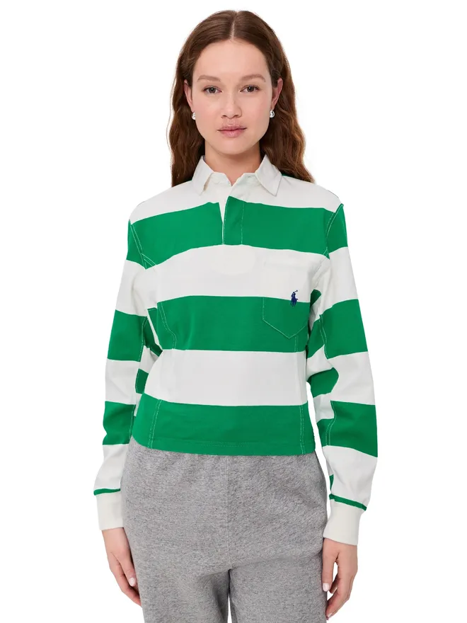 Polo Ralph Lauren Polo Ralph Lauren ジャージー ポロトップ ビリヤードグリーン/デックウォッシュホワイトの商品画像