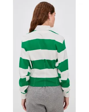 Polo Ralph Lauren ジャージー ポロトップ ビリヤードグリーン/デックウォッシュホワイト - サムネイル3