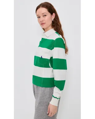 Polo Ralph Lauren ジャージー ポロトップ ビリヤードグリーン/デックウォッシュホワイト - サムネイル4