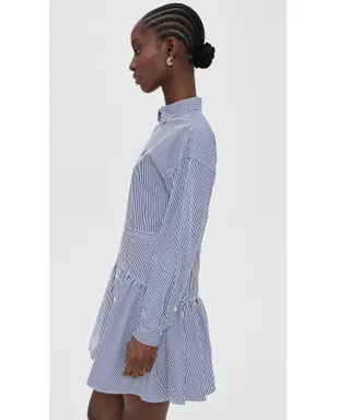Polo Ralph Lauren 襟付き長袖シャツドレス（ホワイト/フォールロイヤル） - サムネイル4