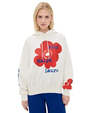 Polo Ralph Lauren アークティックフリースニット長袖フーディー ウォームホワイト - サムネイル1