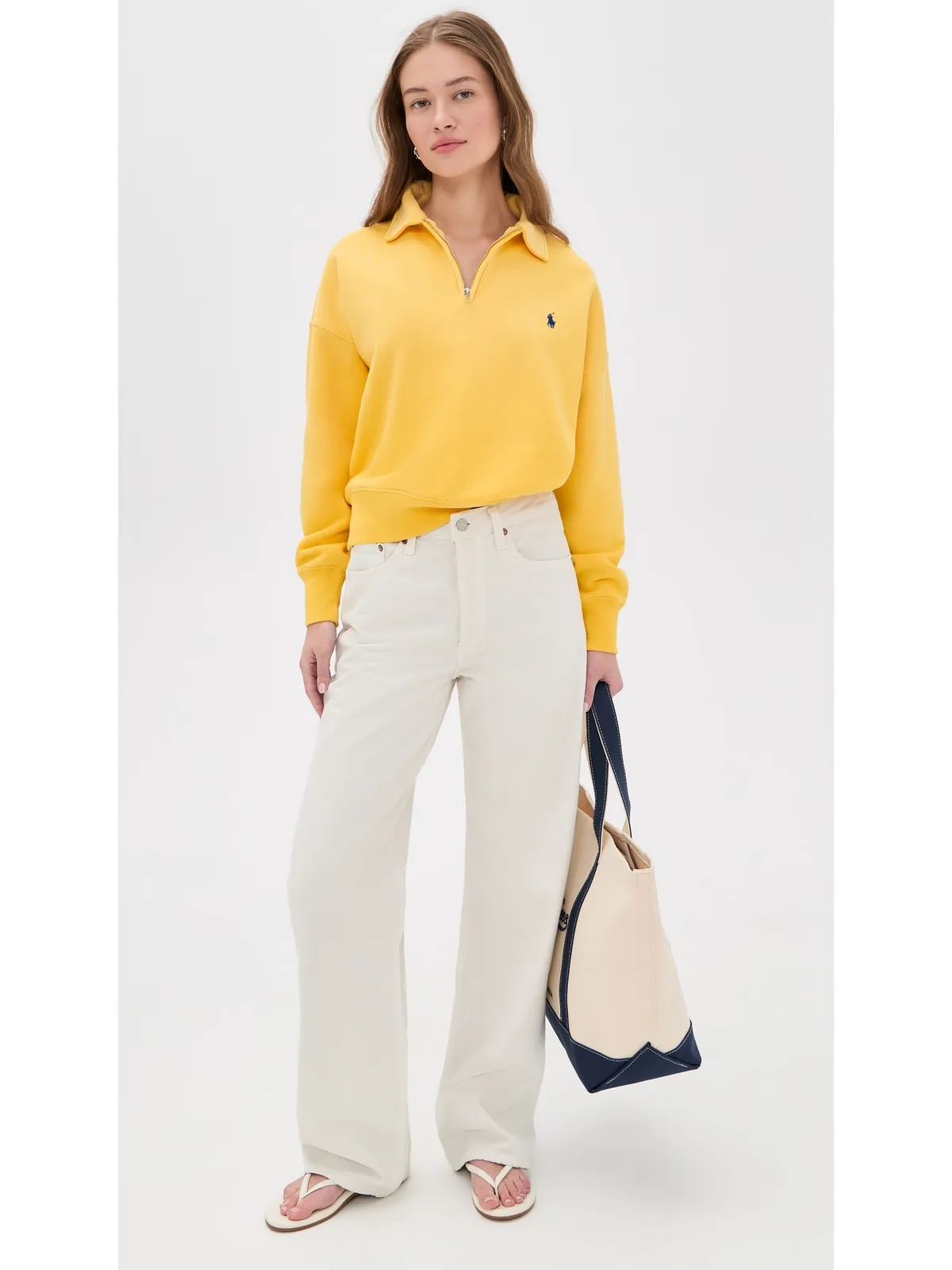 Polo Ralph Lauren モックネック アークティックフリース イエロー XL - 画像5