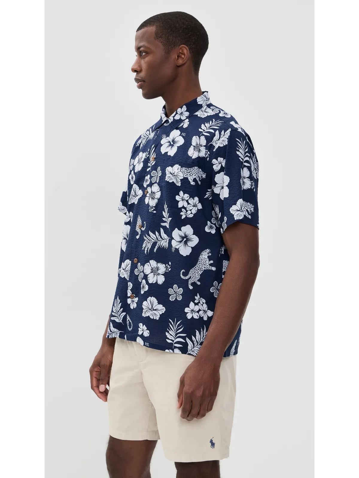 Polo Ralph Lauren ショートスリーブ シアサッカー アンディ・キャンプ シャツ ジャガー トロピカル - 画像4