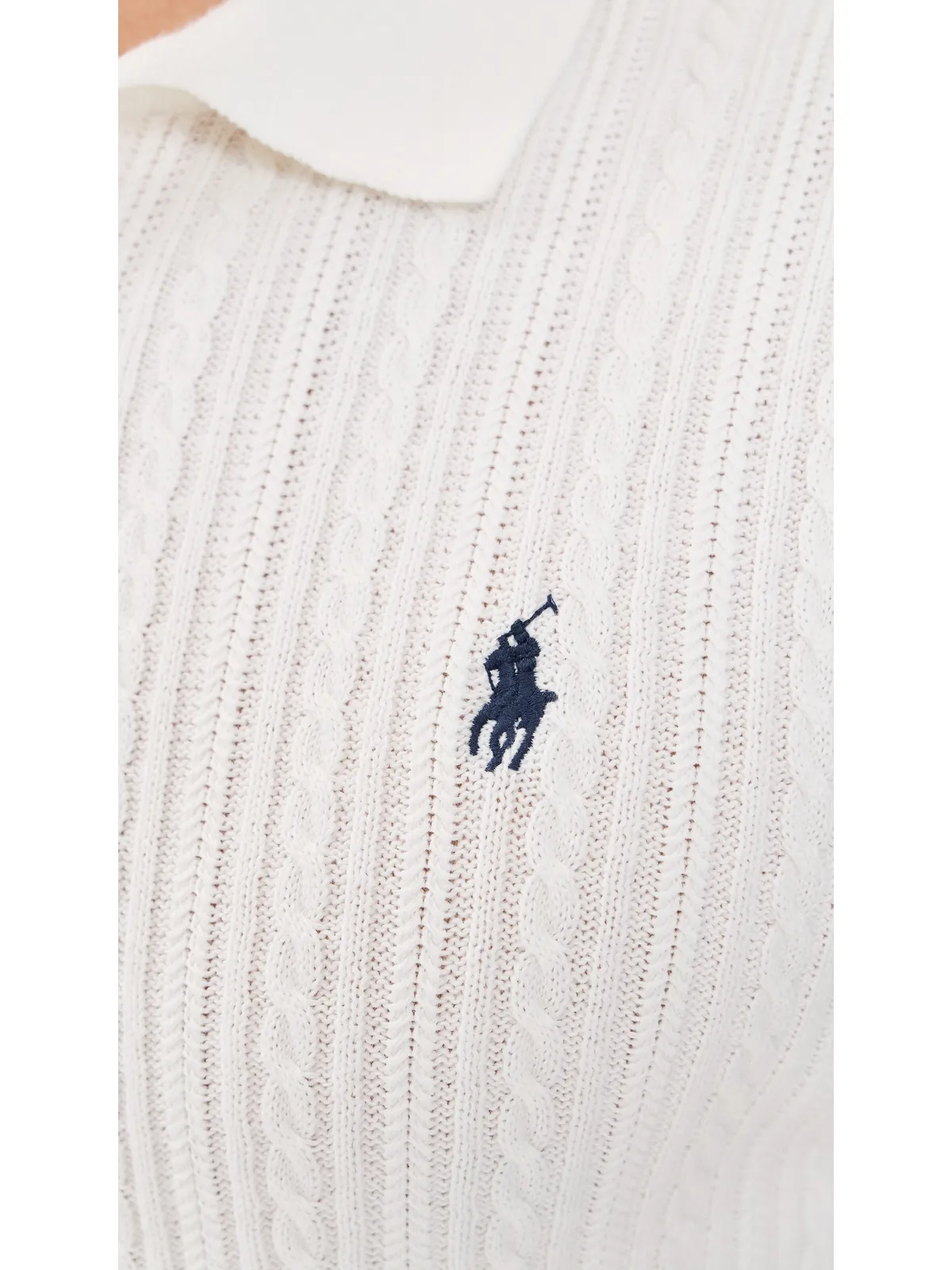 Polo Ralph Lauren ショートスリーブ 軽量ケーブルニット セーター デックウォッシュ ホワイト ネイビーPP付き - 画像6