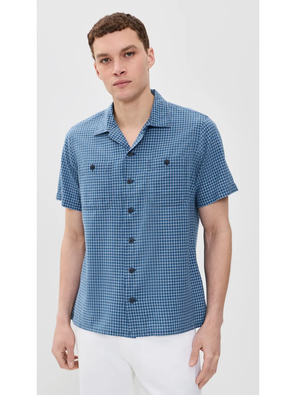 Polo Ralph Lauren ビリー 半袖チェック柄 襟付きシャツ インディゴクリーム - 画像2