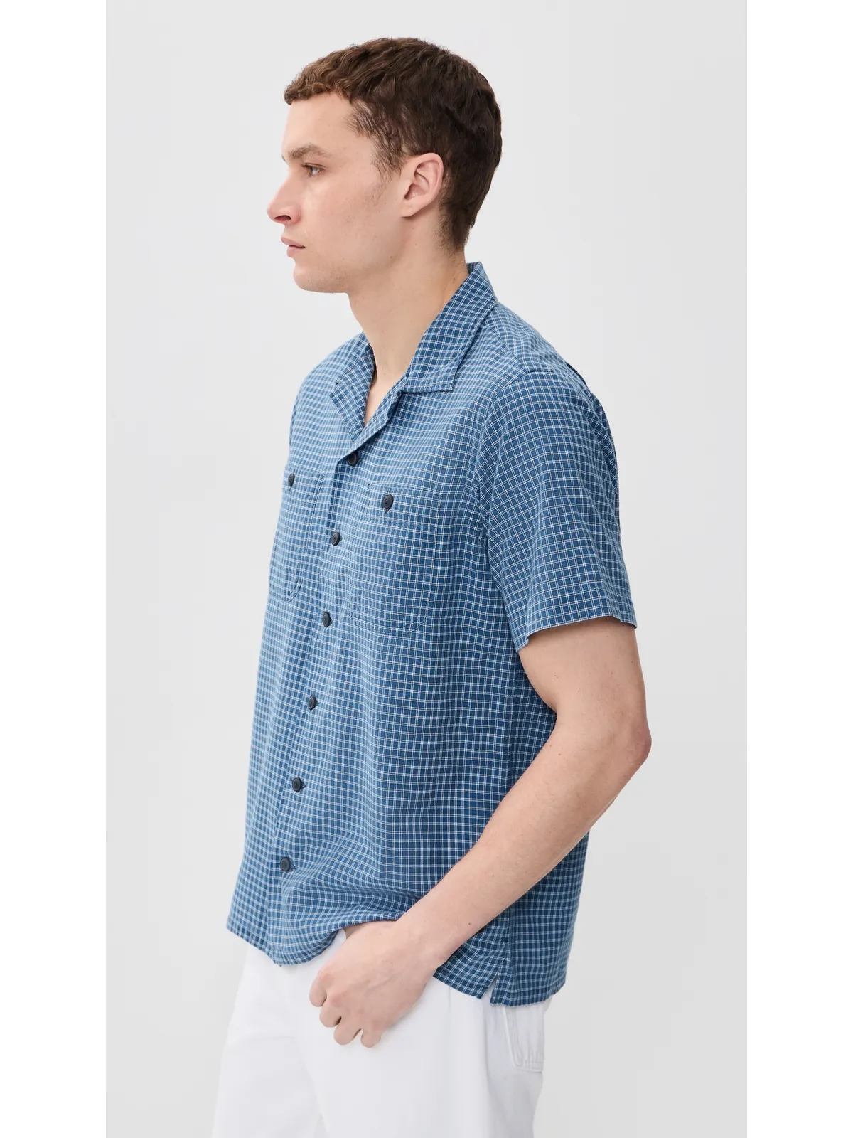 Polo Ralph Lauren ビリー 半袖チェック柄 襟付きシャツ インディゴクリーム - 画像4