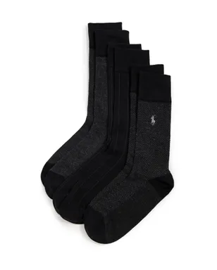 Polo Ralph Lauren クラシックパターン ドレスソックス 3足パック ブラック - サムネイル1