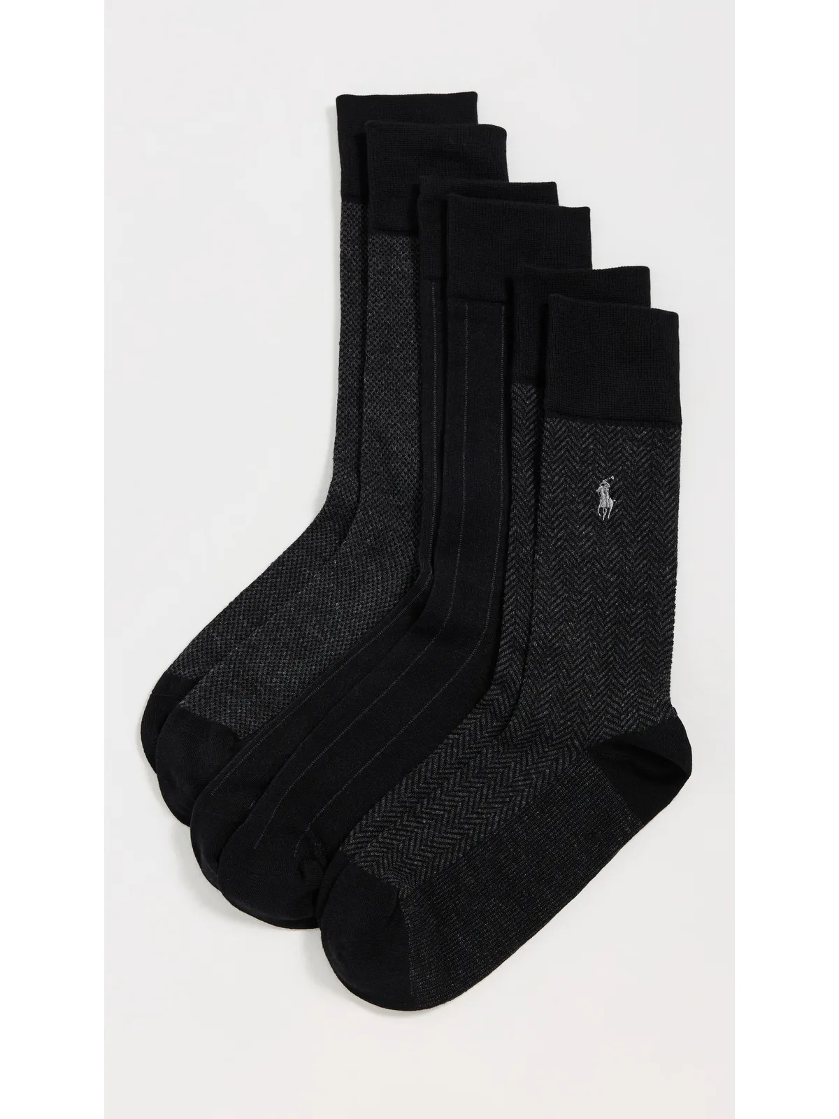 Polo Ralph Lauren クラシックパターン ドレスソックス 3足パック ブラック - 画像2