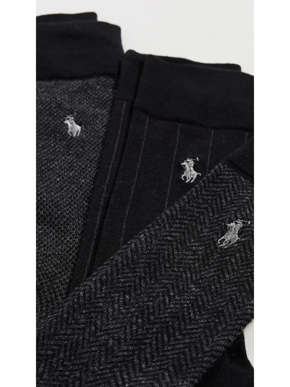 Polo Ralph Lauren クラシックパターン ドレスソックス 3足パック ブラック - 画像3