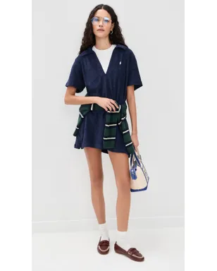 Polo Ralph Lauren テリー素材のカバーアップドレス ネイビーブルー M - サムネイル2