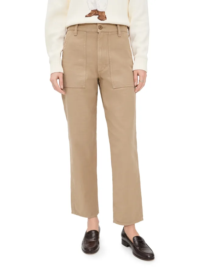 Polo Ralph Lauren Polo Ralph Lauren コットン サテーン アンクル丈ストレートパンツ カーキの商品画像