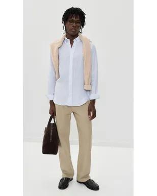 ビンテージ Polo Ralph Lauren ストライプリネンシャツ ホワイト/ブルー - サムネイル5