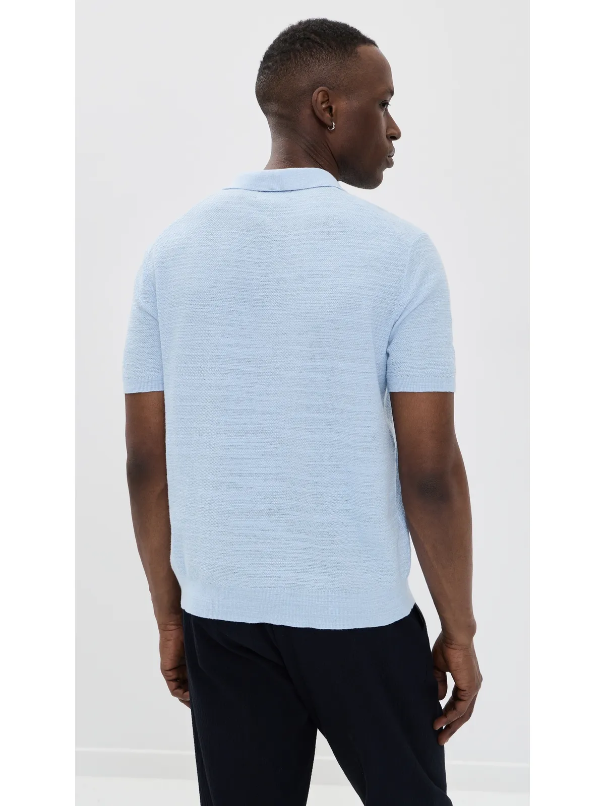 Polo Ralph Lauren ポロシャツ ショートスリーブ コットンブレンド テクスチャード Johnny Polo オフィスブルー/Deckwashホワイト - 画像3