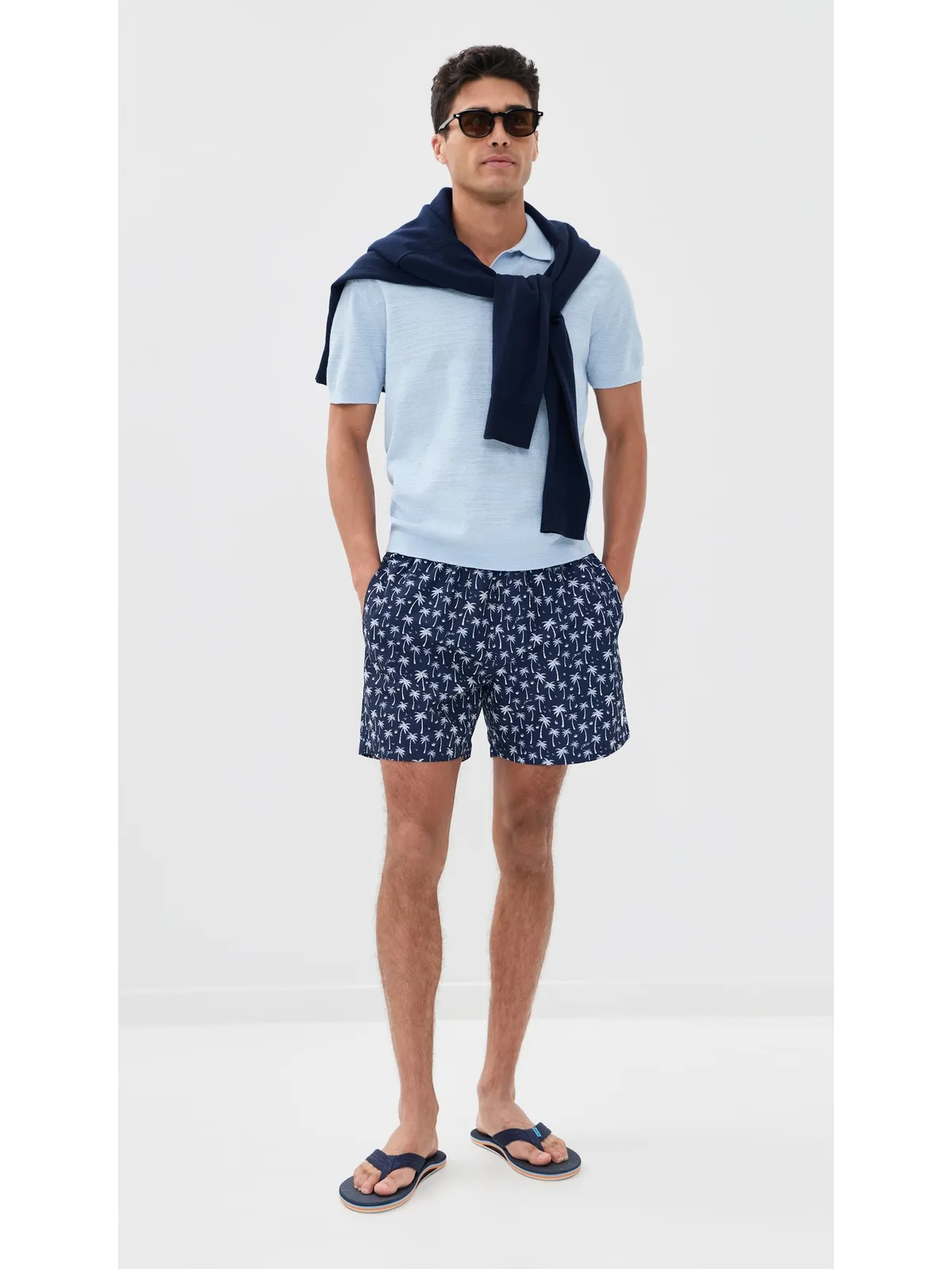 Polo Ralph Lauren プリント トラベラースイムトランクス ブルーポロパームス柄 - 画像5