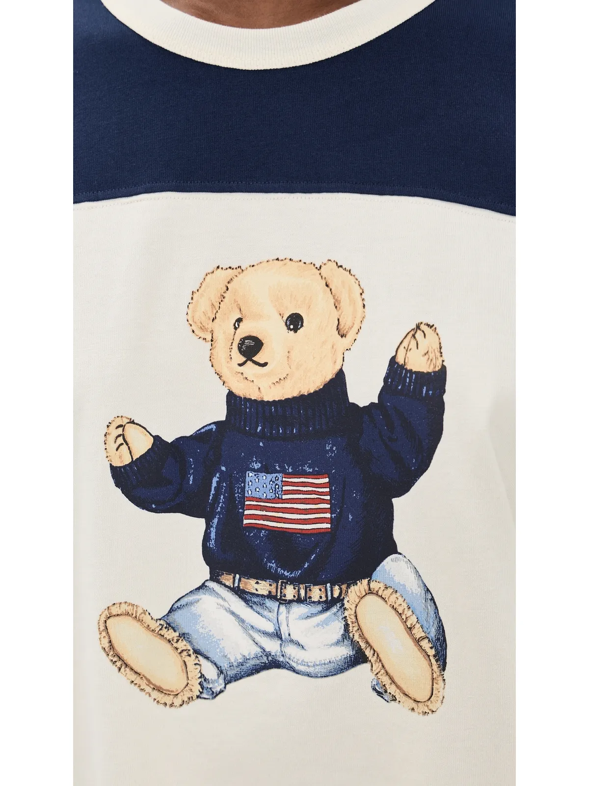 Polo Ralph Lauren ポロベア ジャージー ホワイト/ネイビー - 画像6