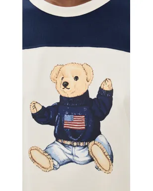 Polo Ralph Lauren ポロベア ジャージー ホワイト/ネイビー - サムネイル6