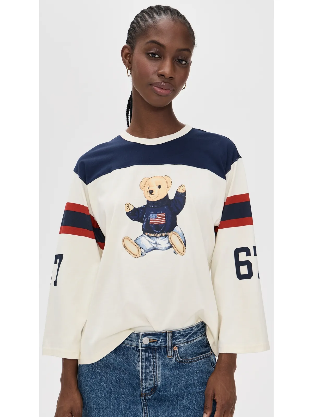 Polo Ralph Lauren ポロベア ジャージー ホワイト/ネイビー - 画像2