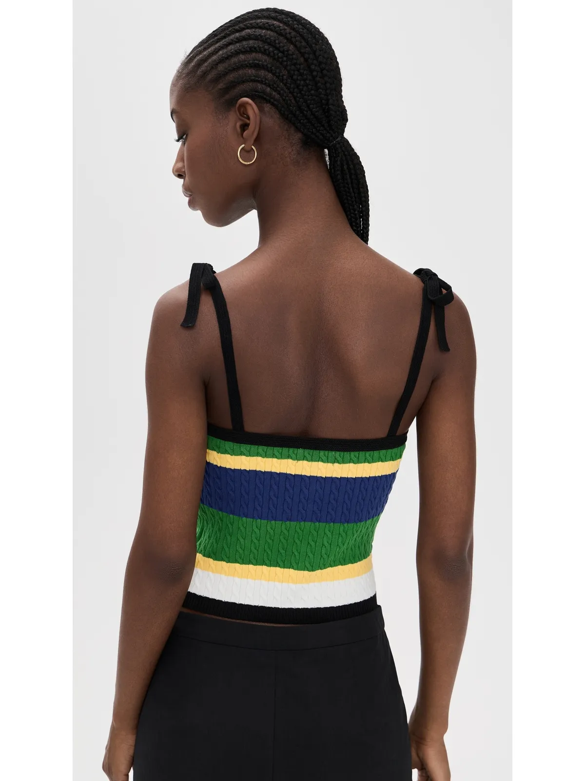 Polo Ralph Lauren ミクロケーブルストライプ タンクトップ ブラック - 画像3