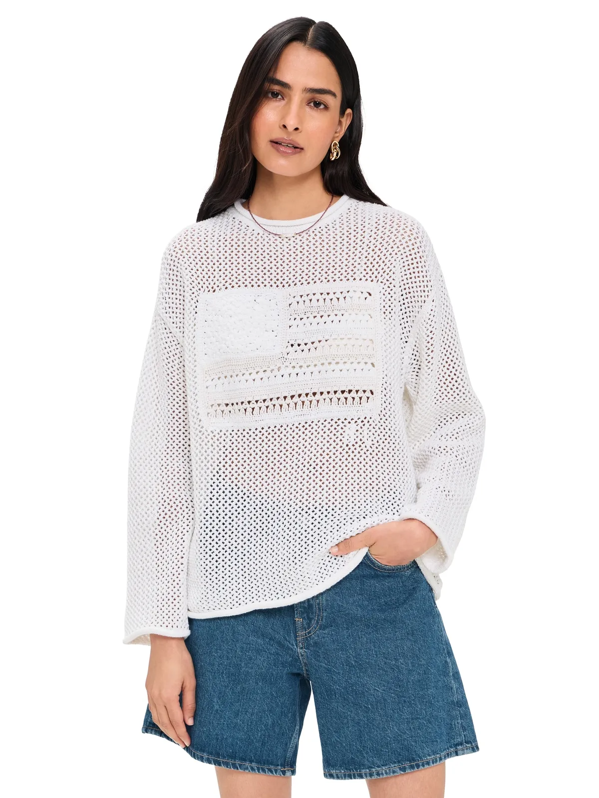 Polo Ralph Lauren トーンオントーン旗柄セーター ホワイト系マルチカラー - 画像1