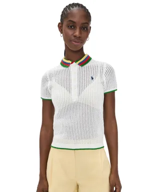 Polo Ralph Lauren Pointelle Stripe Polo ホワイト×マルチ - サムネイル1