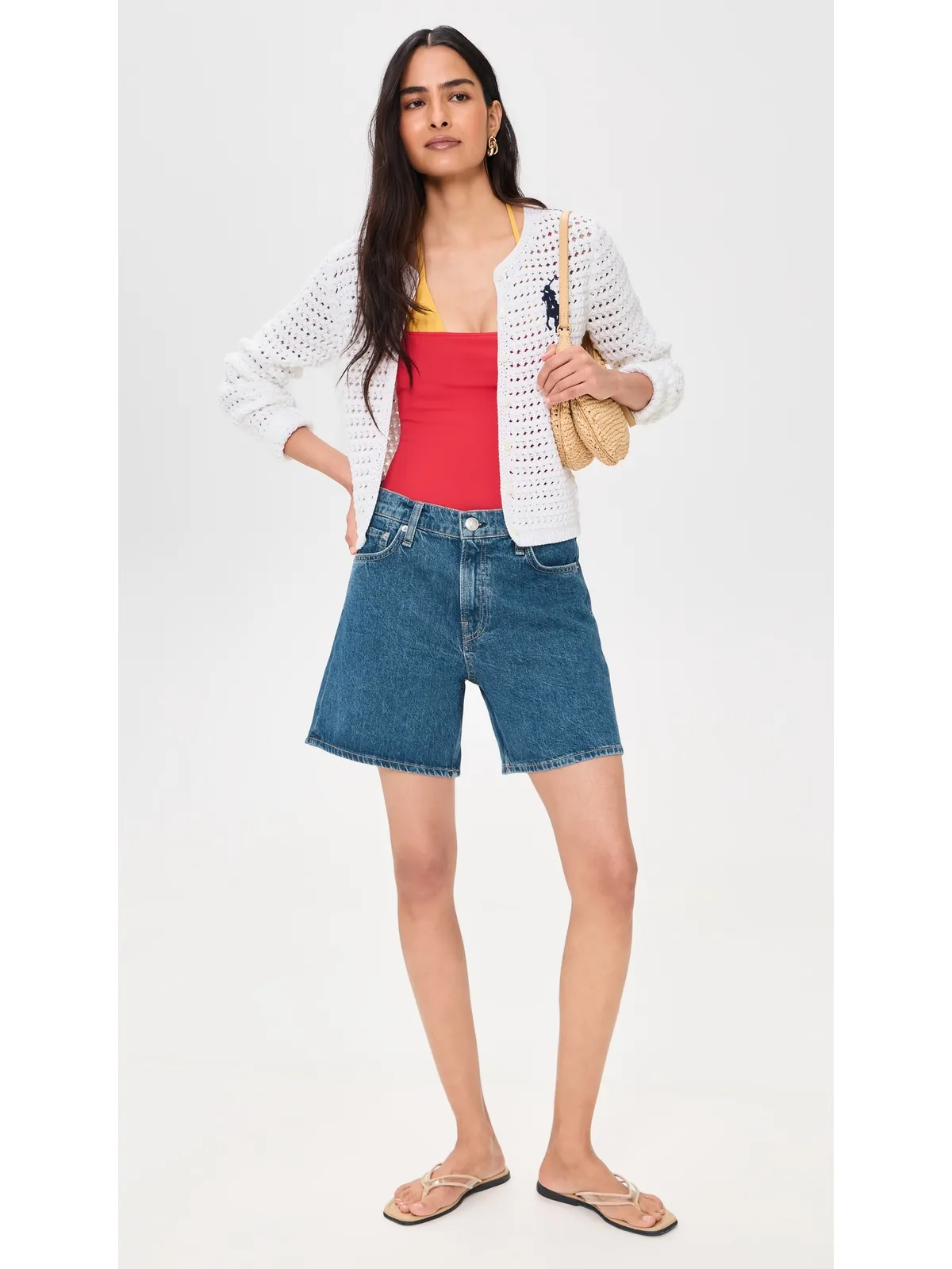 Polo Ralph Lauren ビッグポニー クロシェ カーディガン ホワイト - 画像5