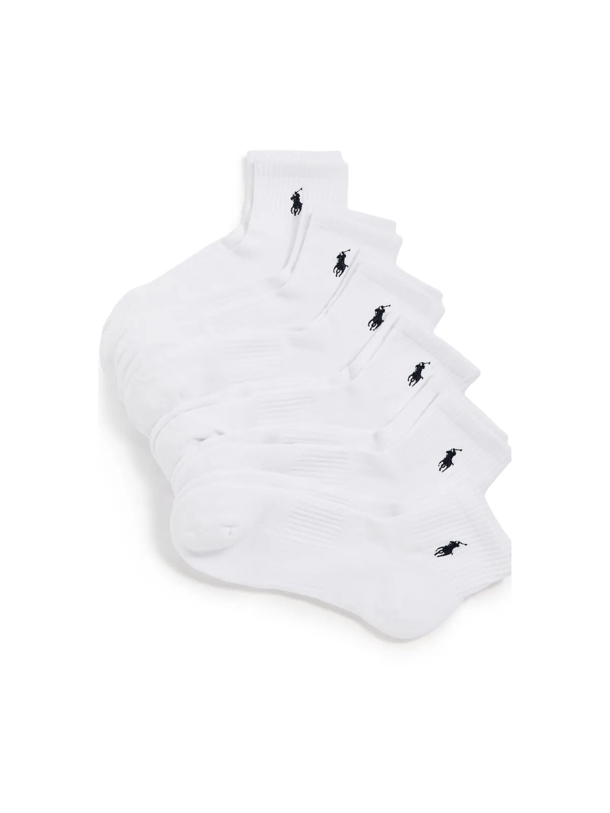 Polo Ralph Lauren パフォーマンス・クォーターソックス 6足パック ホワイト - 画像1